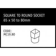 Marley Square to Round socket 65x50 to 80mm - MC19.80